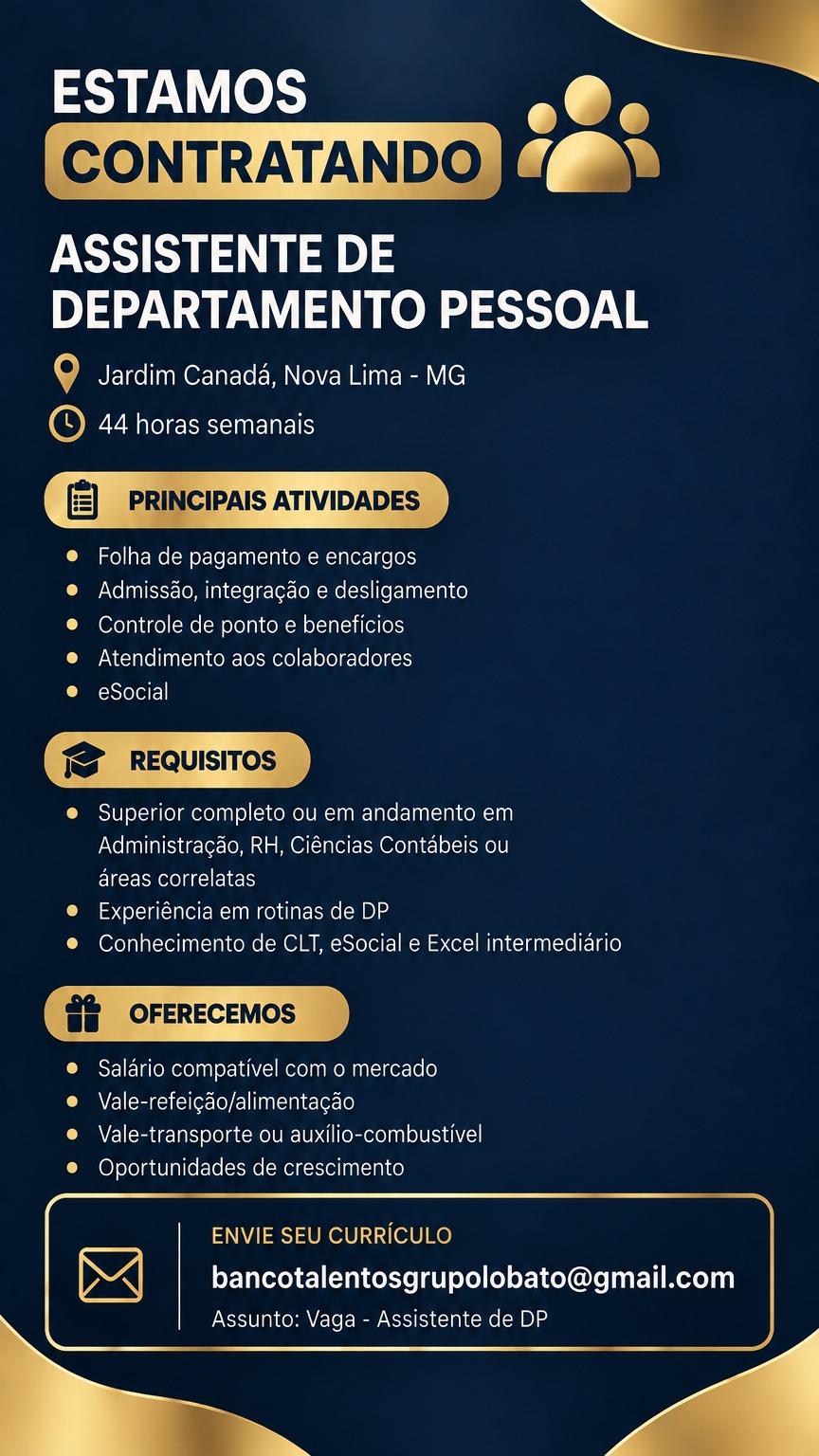 Assistente de Departamento Pessoal