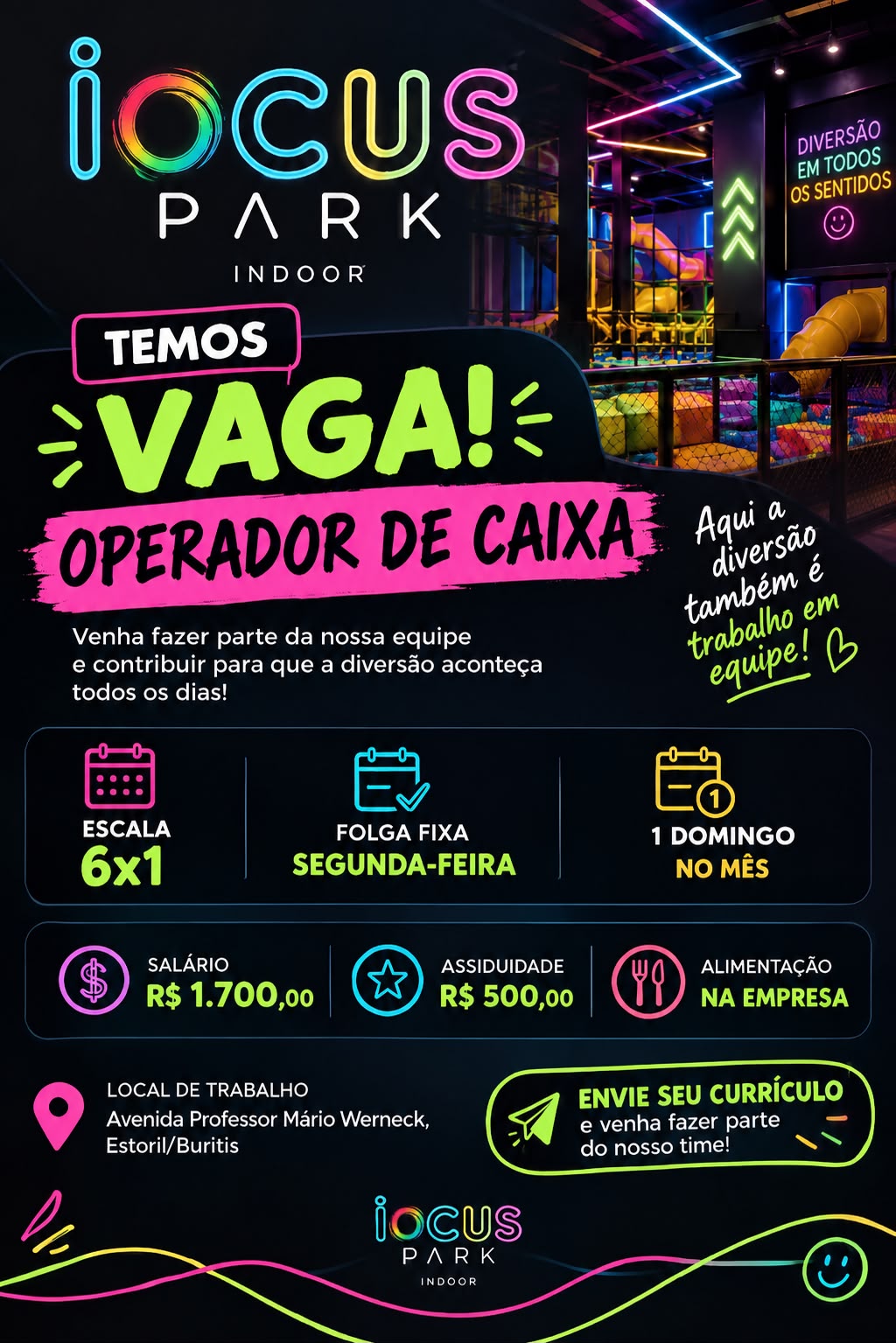 Operador(a) de Caixa — Iocus Park Indoor