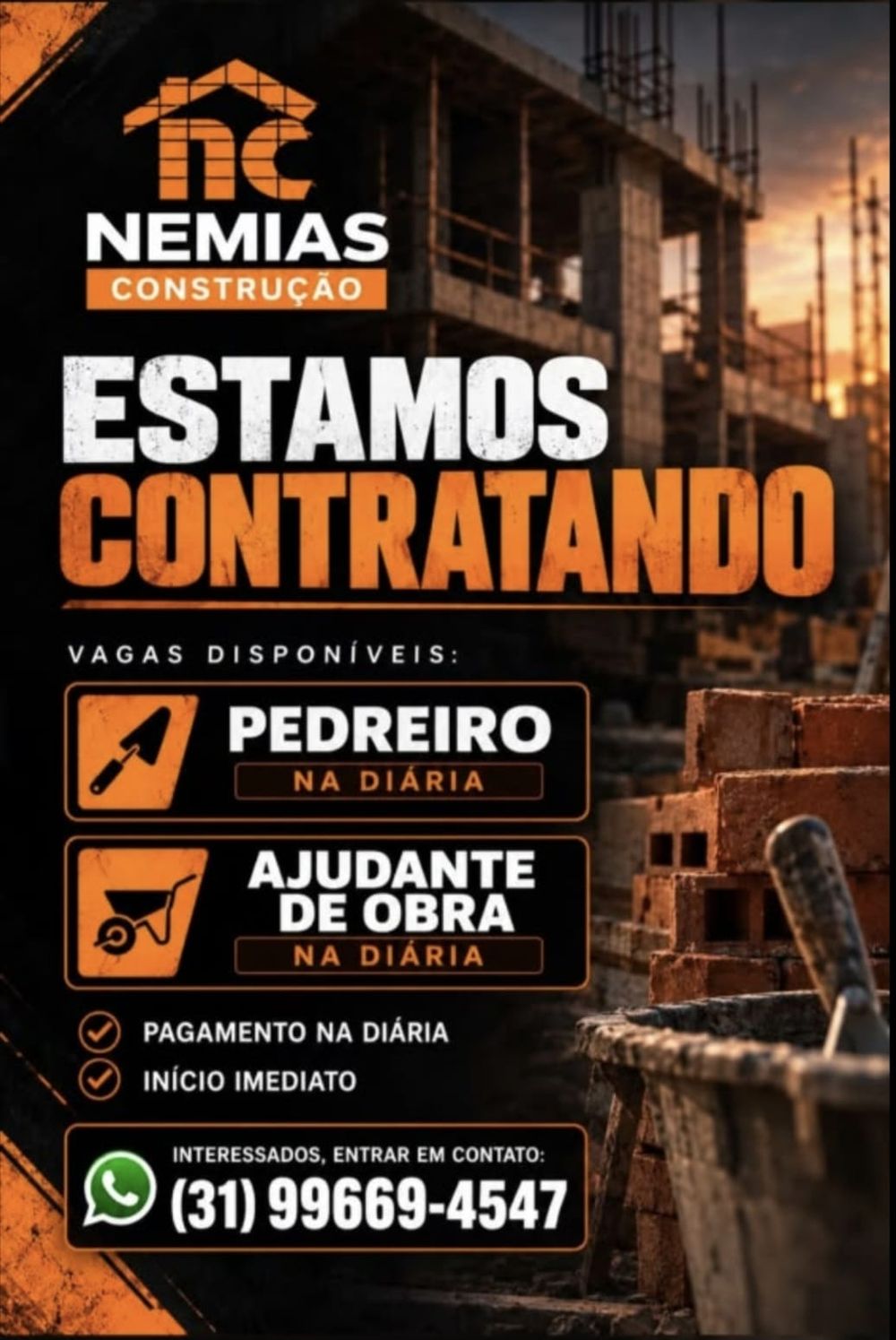Pedreiro (na diária)
