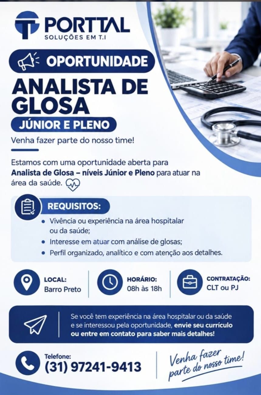 Analista de Glosa — Júnior e Pleno