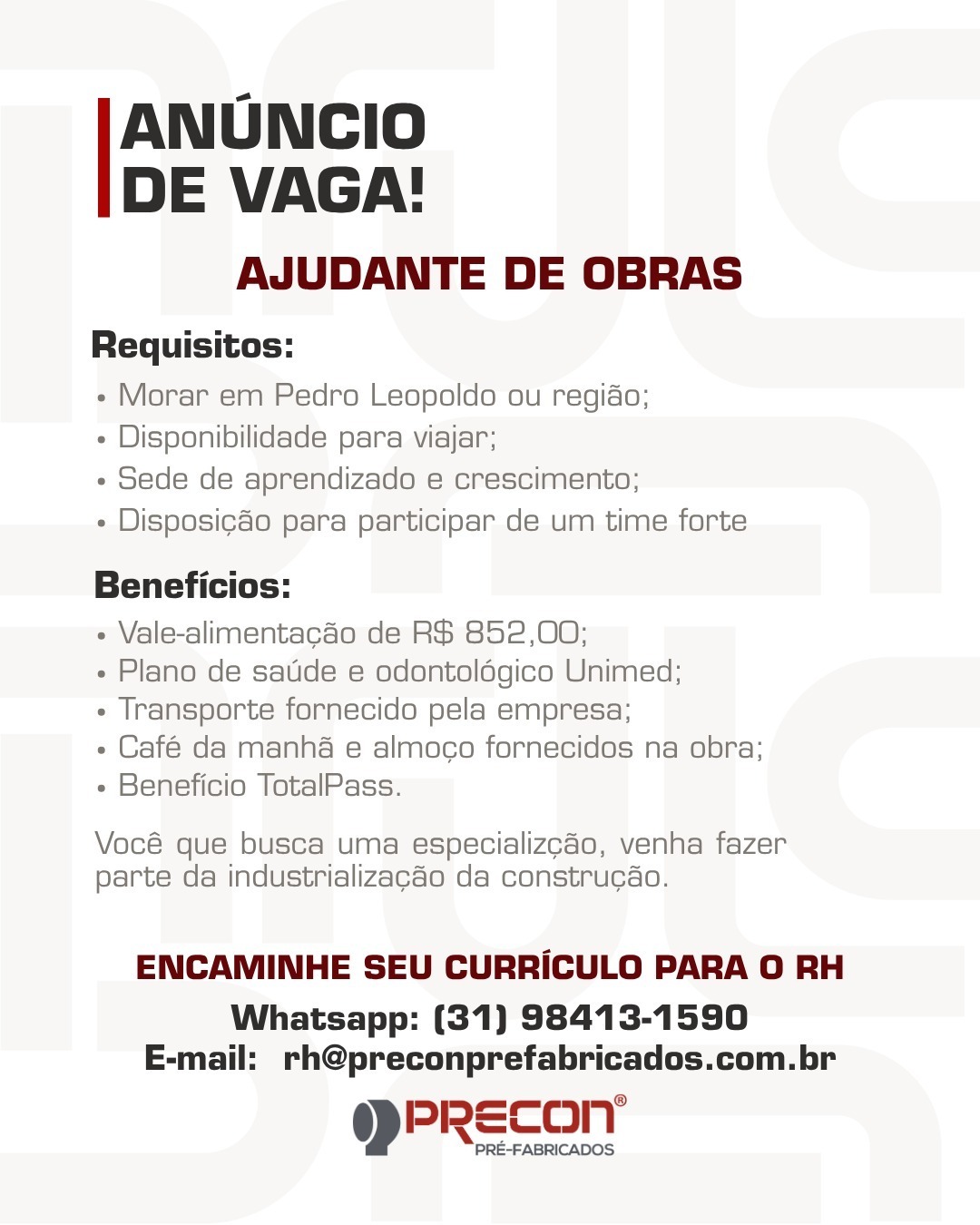 Ajudante de Obras
